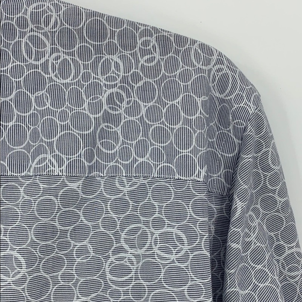 Tallia Gray Geometric Circles Modern Fit Sport Shirt Size Medium - Picture 11 of 16